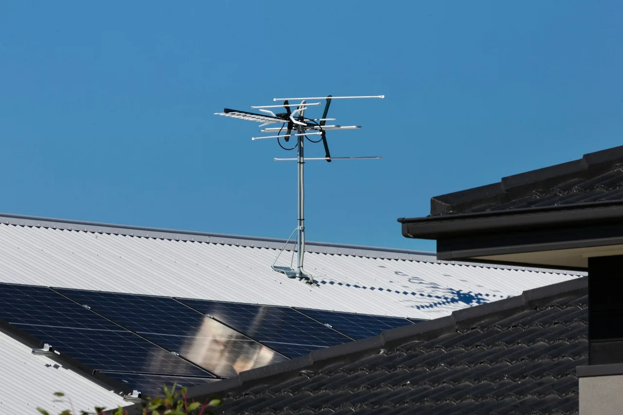 Modern home with solar panels