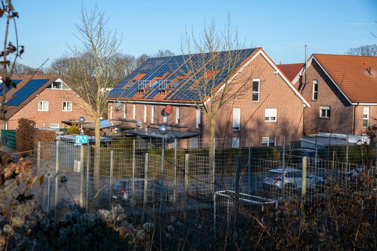 Modern home with solar panels