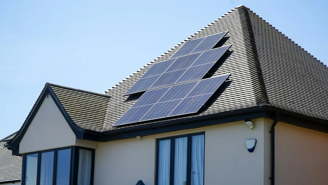Solar panels installed on a modern home rooftop